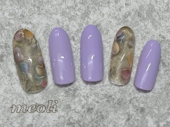 ワンカラー＋フラワーアート