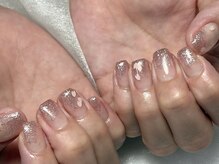 ネイルモア 藤が丘店(nail mor.)/ピンクラメグラ(パーツ追加)