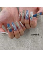 アンダーバーホワイト 大阪上本町店(_WHITE)/ニュアンス大理石デザイン＊