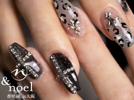 ブラックシルバー ヒョウ柄