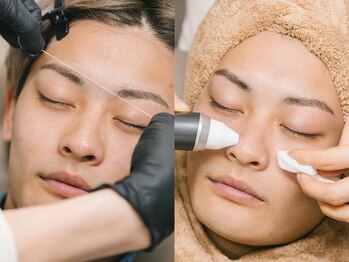 メンズ眉毛サロン&毛穴洗浄 HAK.大阪心斎橋【ハク】MEN'Sアイブロウサロン/眉毛パーマの写真/【メンズフェイシャル】第一印象は肌で決まる!毛穴洗浄で頑固な黒ずみ・角栓・ベタつきを徹底オフ
