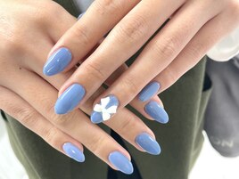 ブルーワンカラー/リボンパーツ