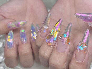 ジュウェル 宜野湾店(Nail Salon Jewel)の写真/ジェル素材チップで自爪にも優しく、短い施術時間での長さ出しが可能◎高技術サロン☆是非お越しください♪