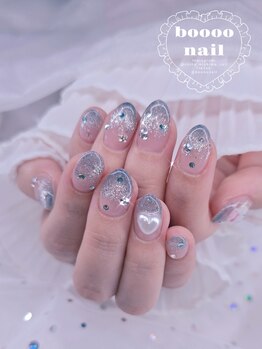 ブーネイル(boooo nail)/水色マグネットネイル