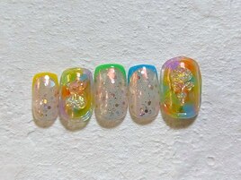 カラフルオーロラネイル