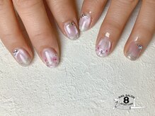 ネイルエイト 新百合ヶ丘(nail8)/マグネット＋ラメフレンチ