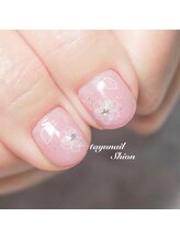 たゆ ネイル(たゆnail)/親指ホワイトフラワーネイル☆