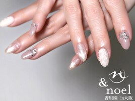 くすみカラー×ニットネイル
