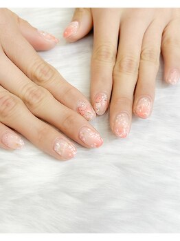 リボンと桜のガーリーデザイン