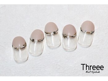 スリーネイルプラスアイラッシュ(Threee Nail+Eyelash)/フレンチネイル