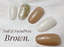 ブラウン(Brown.)/キラッと大理石風ネイル