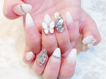 デコール 心斎橋(DECOR)/グラデーション蝶パーツネイル