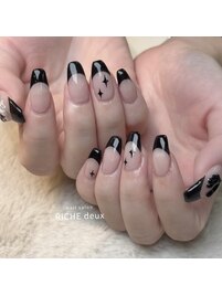 シンプル黒フレンチ♪