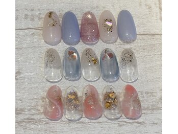 ネイルサロン エムズ(Nail Salon M's)の写真/パラジェル導入店!地爪を労わりながらネイルを楽しめる♪ギャラクシーネイル導入[お写真:￥7300コース]