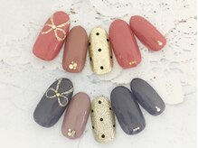 ネイルサロン キャンディネイル(Candy Nail)/ドット×リボン ｂｙ石田