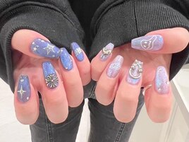 オーロラネイルロングネイル