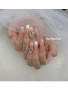 フレンチ×ビジューアートネイル