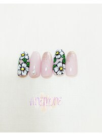 手描きフラワーネイル☆