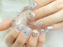 シュガーネイル(sugar nail)/爽やかなライトブルーネイル