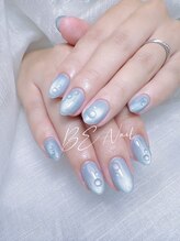 ビーネイル 新松戸(BE NAIL)/キラキラ水滴のネイルデザイン