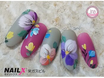 ネイリックス 栄ガスビル(NAILX)/マットなフラワーネイル☆