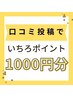 口コミ投稿で1000円分のいちろポイント進呈、もしくは上級コース体験できる