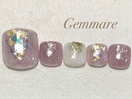 ニュアンスキラキラフットネイル