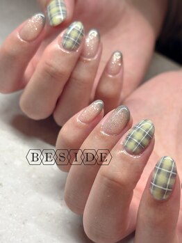 ビサイドネイルアート(BESIDE NAIL Art)/チェックネイル