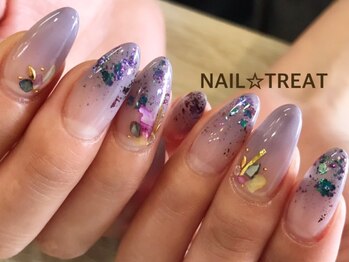 ネイルトリート 茨木駅前店(NAIL TREAT)/パープルグラデーションネイル☆