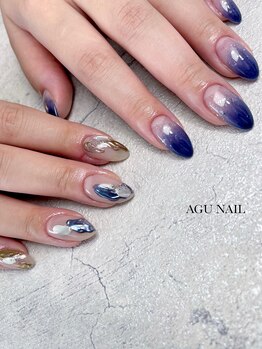 アグ ネイル(AGU NAIL)/おしゃれミラーニュアンスネイル