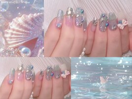 マーメイド風ワンホンネイル