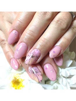 アンベリール ネイルサロンアンドスクール(embellir)/ニュアンスフラワーネイル¥4800