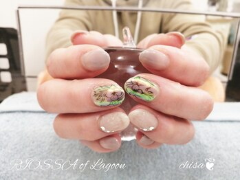 リオッサ オブ ラグーン(RIOSSA of Lagoon)/着物ネイルｘオーロラフラワー