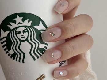 クルネ(QULNE)/ストーン/クリアネイル/シンプル