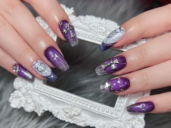 ダークハニー 池袋店(Dark Honey)/ハートとリボンの個性派ネイル