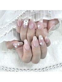 ちゅるん♪ピンクチークネイル