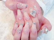 デコール 心斎橋(DECOR)/ガラスフレンチハートネイル