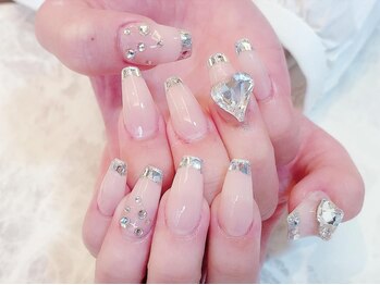 デコール 心斎橋(DECOR)/ガラスフレンチハートネイル