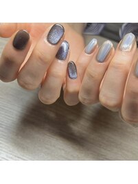 マグネット×ミラーアシメネイル