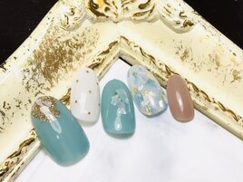 大人ブルー系ネイル