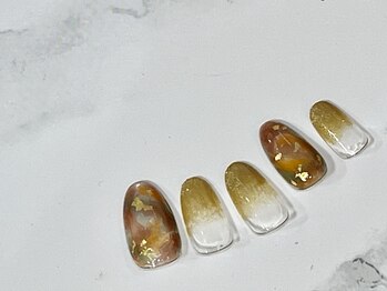 ラグウナ(Laguna)/ブラウンタイダイとゴールドラメ