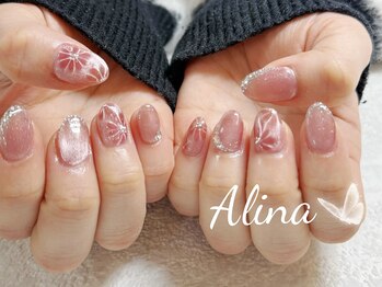 エリナネイルサロン池袋(Alina Nail Salon)/マグネットお花アート