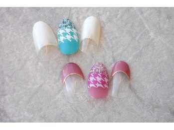 ブリオン 六本松店(Bullion)/ミックスダブルチェックネイル