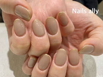 ネイルズアリー 立川店(Nails ally)/スキニーフレンチ×ワンカラー