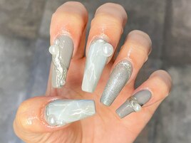 ★くすみグレーネイル★