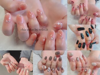 シックエクラ バイ リフレ21(chic eclat by Refre21)の写真/最旬のカラー/パーツ/デザインを豊富にご用意♪ふと目にとまる洗練された上品な指先を演出☆長さ出しも可◎