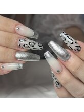 ネイルアトリエビー(nail atelier be’)/レオパード×シルバーdesign