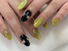 マグネットネイル　ライムカラー