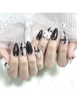 ミニョン(Minyon)/秋ネイル♪ブラウンチェック