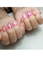キイコネイル(kiiko.nail)/ドット×フラワーネイル